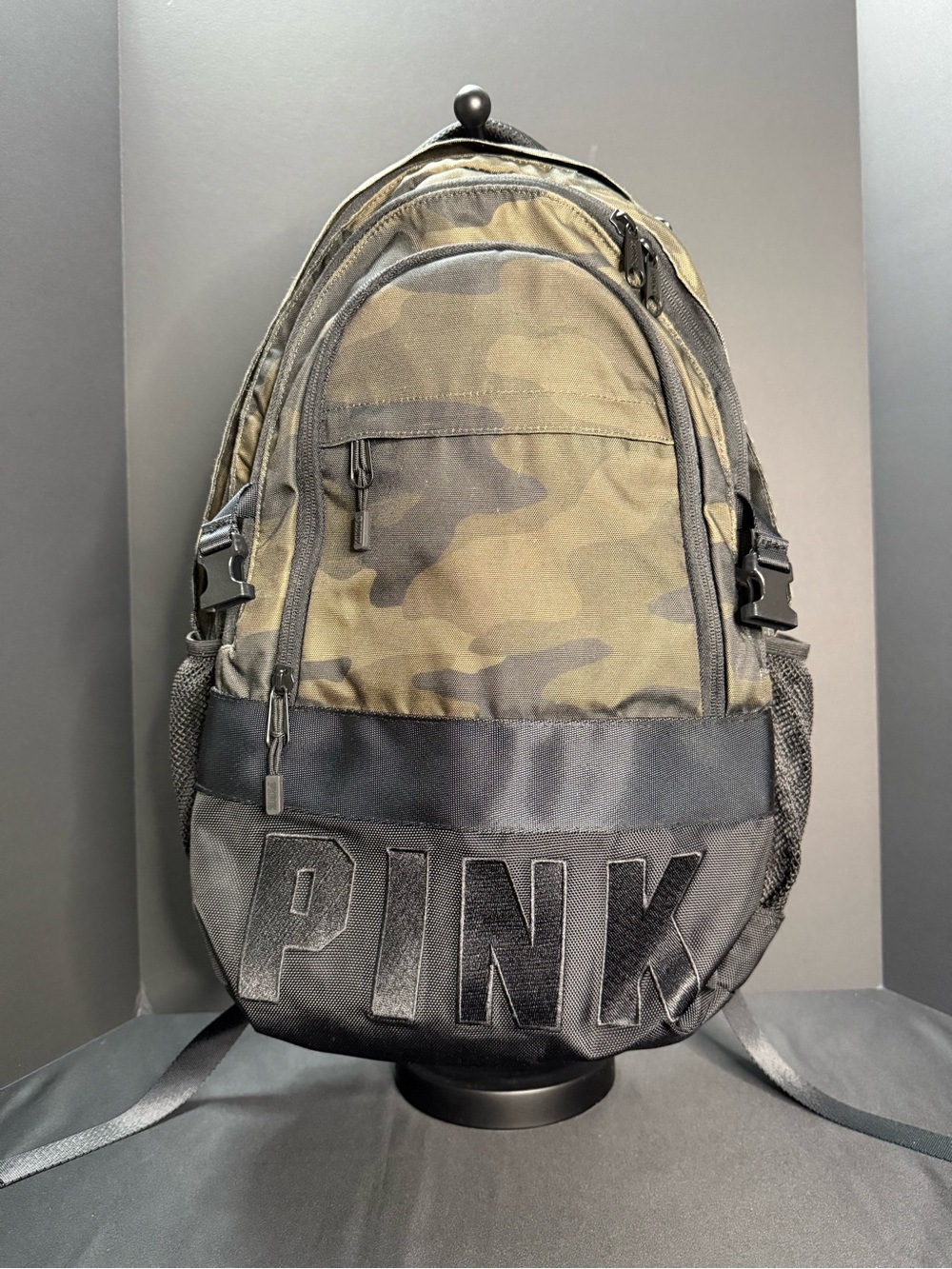 Victoria Secret PINK Camo Black Backpack Travel School Work Gym Class Sports